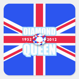 Queens Sixtieth Diamond Jubilee Union Jack Flag Quadratischer Aufkleber