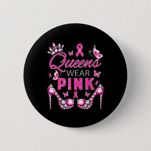 Queens tragen rosa Brustkrebs-Bewusstsein Band Su Button (Vorderseite)