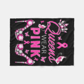 Queens tragen rosa Brustkrebs-Bewusstsein Band Su Fleecedecke (Vorderseite (Horizontal))
