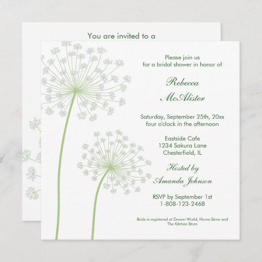 Queen'sAnne Brautparty-Einladung Einladung (Vorne/Hinten)