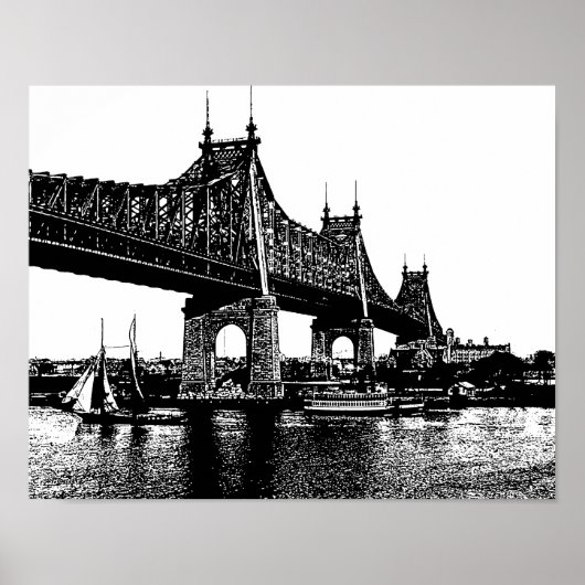 Queensboro Bridge Boats Seekunst Poster (Vorne)