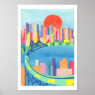 Queensborough Bridge bei Sonnenaufgang Poster