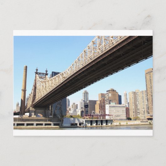 Queensborough Bridge und Manhattan Postkarte (Vorderseite)