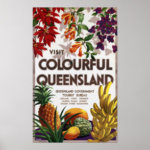 Queensland Australia Vintage Travel Poster