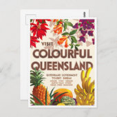 Queensland Australien Jahrgang Reise Postkarte (Vorne/Hinten)