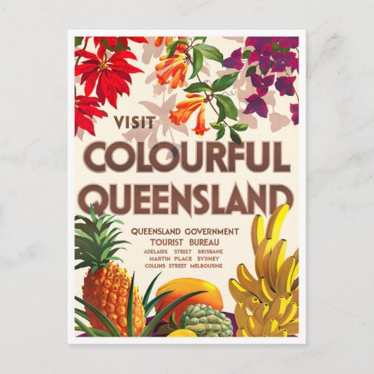 Queensland Australien Jahrgang Reise Postkarte (Vorderseite)
