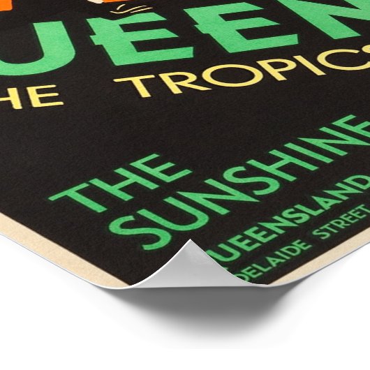 Queensland, Australien Reiseplakat Poster (Ecke)