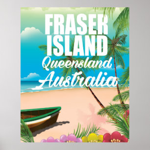 Queensland Fraser Island Reiseplakat Poster