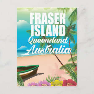 Queensland Fraser Island Reiseplakat Postkarte