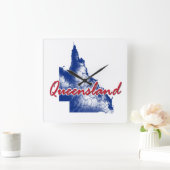 Queensland Quadratische Wanduhr (Zuhause)