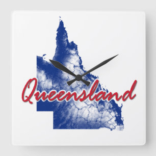 Queensland Quadratische Wanduhr