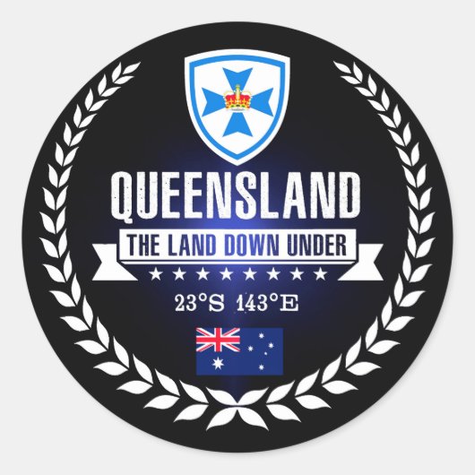 Queensland Runder Aufkleber (Vorderseite)