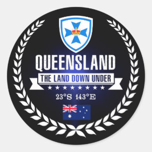 Queensland Runder Aufkleber