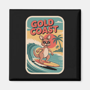 Queensland Strand Vibes Retro Sonnenuntergang Und Magnet