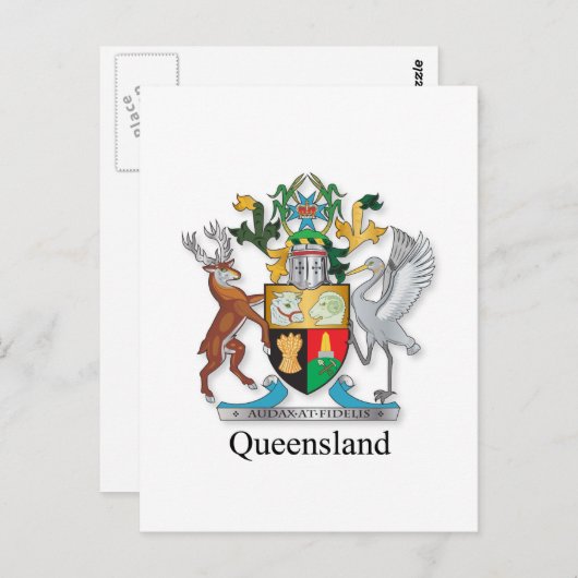 Queensland-Wappen Postkarte (Vorne/Hinten)