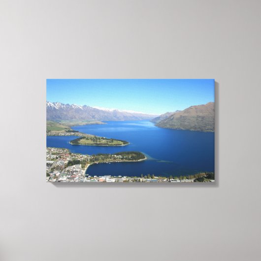 Queenstown aus Bobs Peak, Neuseeland - Leinwand (Vorderseite)