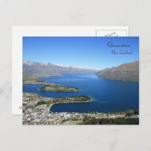 Queenstown aus Bobs Peak, Neuseeland - Postkarte (Vorne/Hinten)