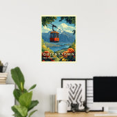 Queenstown, Neuseeland - Atemberaubende Aussicht a Poster (Heimbüro)