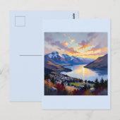Queenstown - Neuseeland - Lake Wakatipu Sunset Postkarte (Vorne/Hinten)