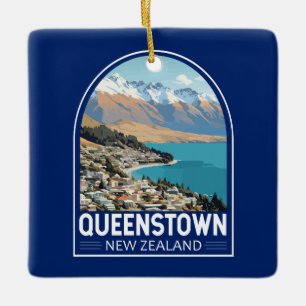Queenstown Neuseeland Reise Kunst Vintage Keramikornament