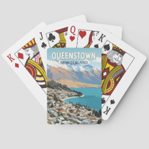 Queenstown Neuseeland Reise Kunst Vintage Spielkarten