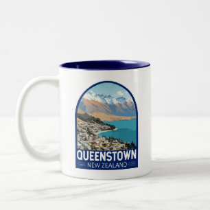 Queenstown Neuseeland Reise Kunst Vintage Zweifarbige Tasse