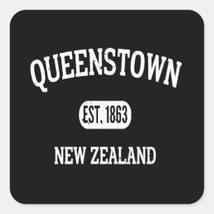 Queenstown Neuseeland Vintage Quadratischer Aufkleber