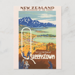 Queenstown, Neuseeland Vintage-Reisepostkarte Postkarte