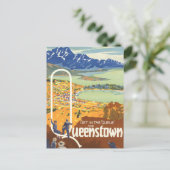 Queenstown, Neuseeland Vintage Travel Postkarte (Stehend Vorderseite)