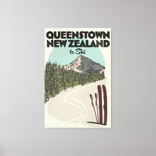 Queenstown Neuseeland zum Skifahren Leinwanddruck