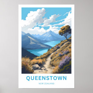 Queenstown New Zealand Travel Print Poster