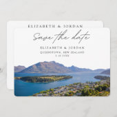 Queenstown Wedding Neuseeland Save the Date Einladung (Vorne/Hinten)