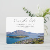 Queenstown Wedding Neuseeland Save the Date Einladung (Stehend Vorderseite)