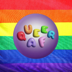 Queer AF 3D Regenbogen-Button Button