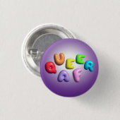 Queer AF 3D-Regenbogenknopf Button (Vorne & Hinten)