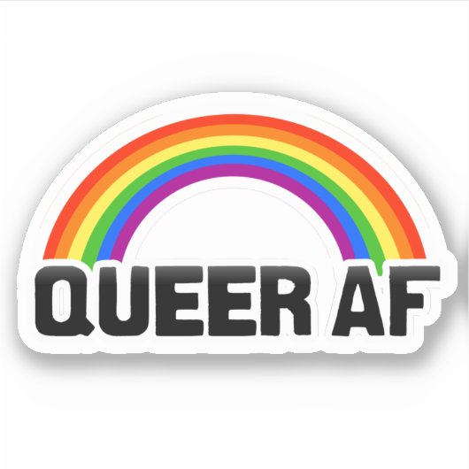 QUEER AF AUFKLEBER (Vorderseite)