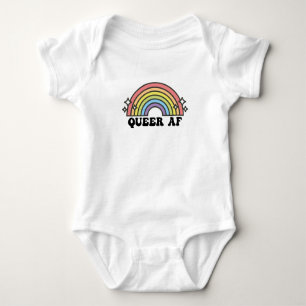 Queer AF Gay Pride Lesbische Trans Bisexuelle LGBT Baby Strampler