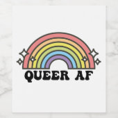 Queer AF Gay Pride Lesbische Trans Bisexuelle LGBT Weinetikett (Einzelnes Label)
