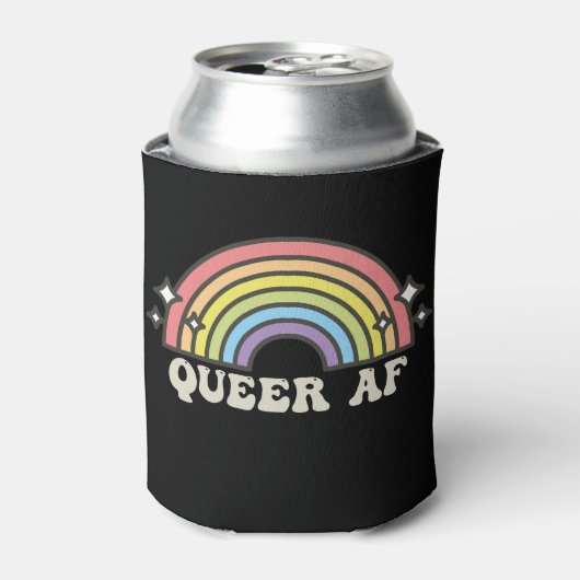 Queer AF Rainbow Gay Lesbian Trans Bisexual LGBTQ Dosenkühler (Kanne Vorderseite)