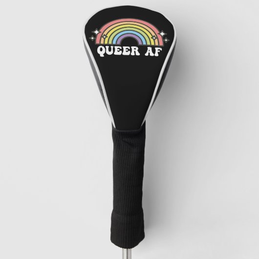 Queer AF Rainbow Gay Lesbian Trans Bisexual LGBTQ Golf Headcover (Vorderseite)