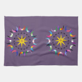Queer Crescent Pride Monde Geschirrtuch (Horizontal)