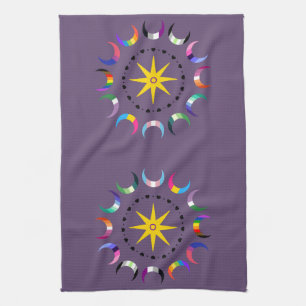 Queer Crescent Pride Monde Geschirrtuch