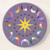Queer Crescent Pride Monde Getränkeuntersetzer (Vorne)