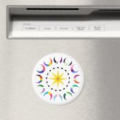 Queer Crescent Pride Monde Magnet (In Situ (Geschirrspüler))