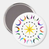 Queer Crescent Pride Monde Magnet (Vorderseite/Rückseite)