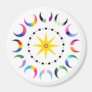 Queer Crescent Pride Monde Magnet