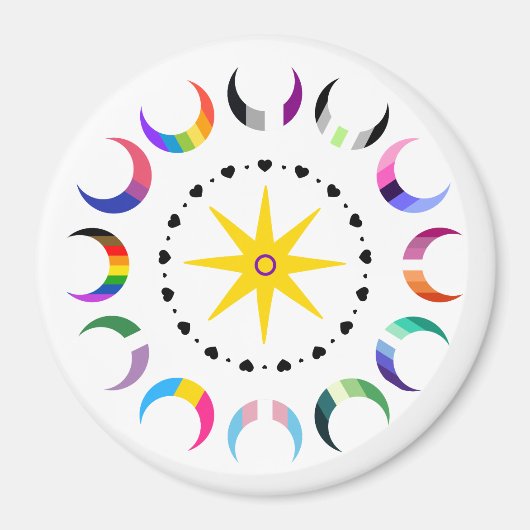 Queer Crescent Pride Monde Magnet (Vorne)