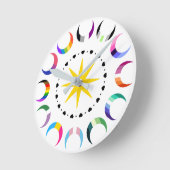 Queer Crescent Pride Monde Runde Wanduhr (Winkel)