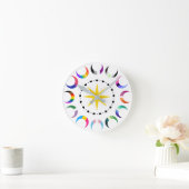 Queer Crescent Pride Monde Runde Wanduhr (Zuhause)