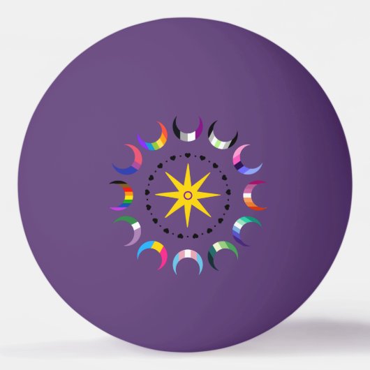 Queer Crescent Pride Monde Tischtennisball (Vorderseite)